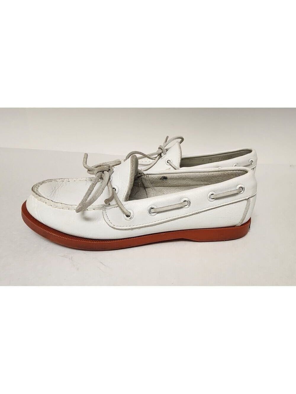 Ralph Lauren Vintage 1970s Youth Merton leather Camper Boat shoes Size 1M White